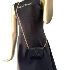 CHANEL Black Caviar Leather Timeless Compact Wallet Chanel