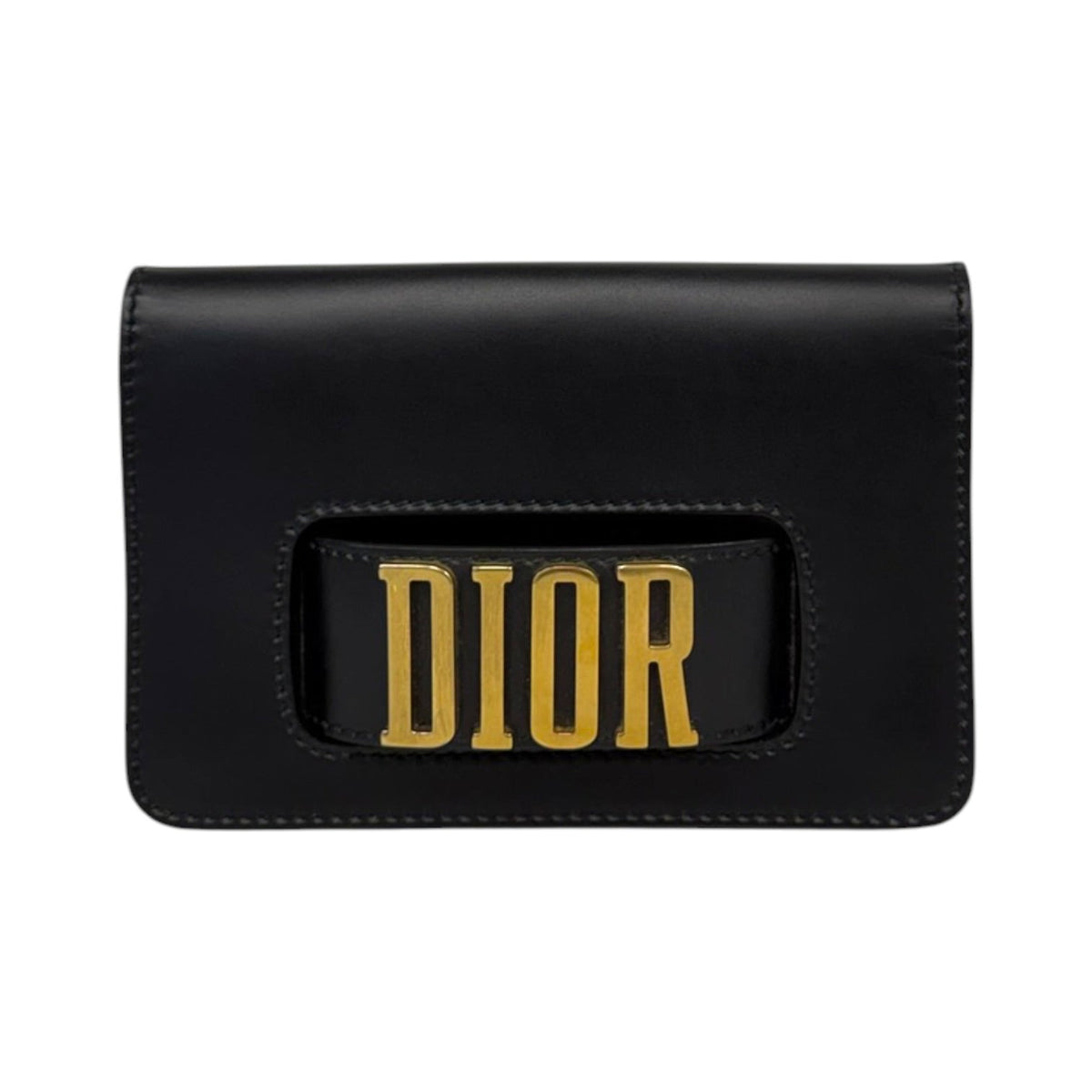 CHRISTIAN DIOR Black Smooth Calfskin DioRevolution  Clutch Dior