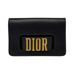 CHRISTIAN DIOR Black Smooth Calfskin DioRevolution  Clutch Dior