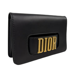 CHRISTIAN DIOR Black Smooth Calfskin DioRevolution  Clutch Dior
