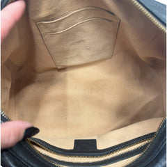 GUCCI Guccissima Black Leather Signature Boston Bag with Strap Gucci