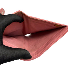 CHANEL Pink Lambskin SHW Classic Flap Trifold Wallet Chanel