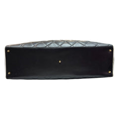 ULTRA RARE CHANEL Black/White Lambskin Logo Duffle Bag Chanel