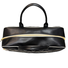 ULTRA RARE CHANEL Black/White Lambskin Logo Duffle Bag Chanel