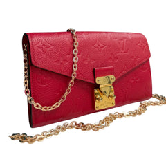 LOUIS VUITTON Red Empreinte Leather Metis Wallet with Chain Louis Vuitton