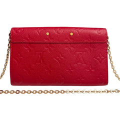 LOUIS VUITTON Red Empreinte Leather Metis Wallet with Chain Louis Vuitton