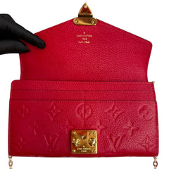 LOUIS VUITTON Red Empreinte Leather Metis Wallet with Chain Louis Vuitton