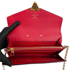 LOUIS VUITTON Red Empreinte Leather Metis Wallet with Chain Louis Vuitton