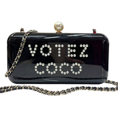 Ultra Rare CHANEL VOTEZ COCO Pearl Plexiglass Minaudiere Clutch Chanel