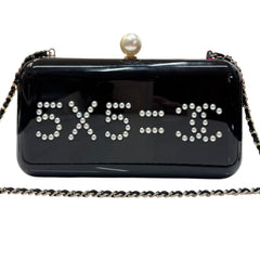 Ultra Rare CHANEL VOTEZ COCO Pearl Plexiglass Minaudiere Clutch Chanel