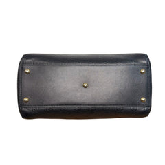 GUCCI Guccissima Black Leather Signature Boston Bag with Strap Gucci