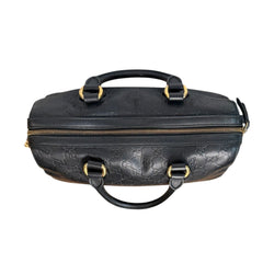 GUCCI Guccissima Black Leather Signature Boston Bag with Strap Gucci