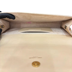 SAINT LAURENT Beige Calfskin Leather Kate Clutch with Chain Saint Laurent