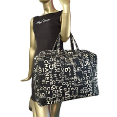 CHANEL Black/White Canvas 31 Rue Cambon Luggage Bag Chanel