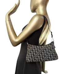 CHRISTIAN DIOR Black Trotter Canvas Shoulder Pochette Dior