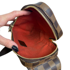 LOUIS VUITTON Damier Ebene Coated Canvas Geronimos Bag Louis Vuitton