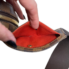 LOUIS VUITTON Damier Ebene Coated Canvas Geronimos Bag Louis Vuitton