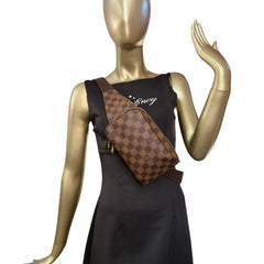 LOUIS VUITTON Damier Ebene Coated Canvas Geronimos Bag Louis Vuitton