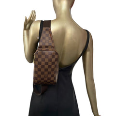 LOUIS VUITTON Damier Ebene Coated Canvas Geronimos Bag Louis Vuitton