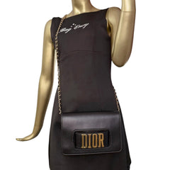 CHRISTIAN DIOR Black Smooth Calfskin DioRevolution  Clutch Dior
