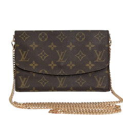 LOUIS VUITTON Monogram Pochette Rabat 20 Clutch with Chain Louis Vuitton