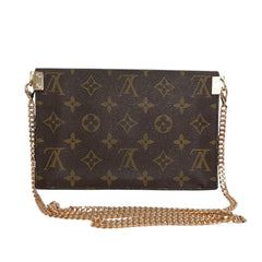 LOUIS VUITTON Monogram Pochette Rabat 20 Clutch with Chain Louis Vuitton