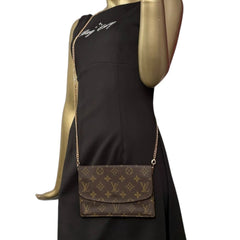 LOUIS VUITTON Monogram Pochette Rabat 20 Clutch with Chain Louis Vuitton