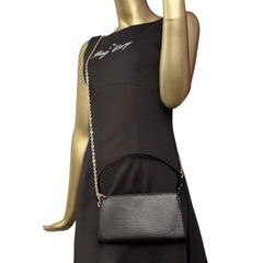 LOUIS VUITTON Black Epi Leather Pochette Accessoires Louis Vuitton
