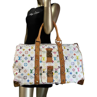 LOUIS VUITTON White Multicolor Monogram Keepall 45 Louis Vuitton