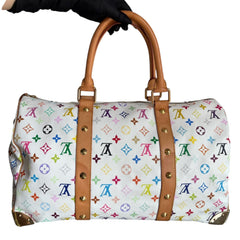 LOUIS VUITTON White Multicolor Monogram Keepall 45 Louis Vuitton
