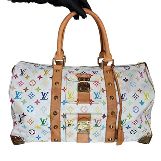 LOUIS VUITTON White Multicolor Monogram Keepall 45 Louis Vuitton
