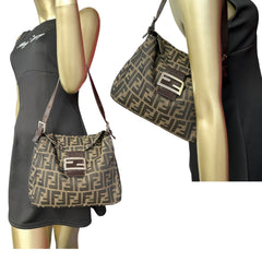 FENDI Zucca Canvas Mama Baguette Shoulder Bag Fendi