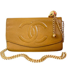 CHANEL Beige Caviar Timeless Clutch Chanel