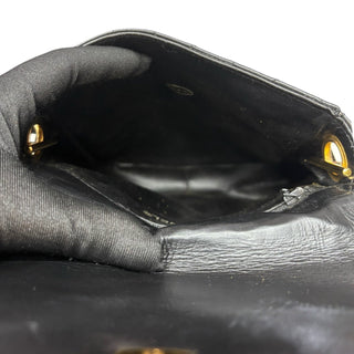 CHANEL Black Lambskin Small Matelasse Chain Shoulder Bag Chanel