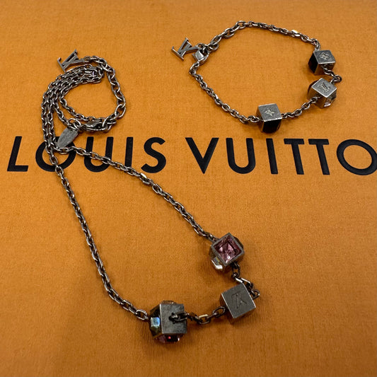 LOUIS VUITTON Silver Gamble Necklace/Bracelet Louis Vuitton