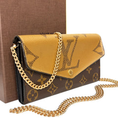 LOUIS VUITTON Reverse Monogram Sarah Wallet with added Chain Louis Vuitton