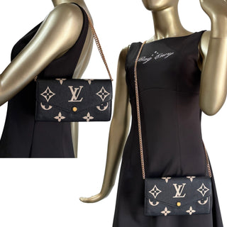 LOUIS VUITTON Leather Giant Empreinte Monogram Sarah Wallet with Chain Louis Vuitton