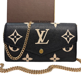 LOUIS VUITTON Leather Giant Empreinte Monogram Sarah Wallet with Chain Louis Vuitton
