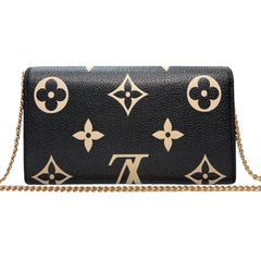 LOUIS VUITTON Leather Giant Empreinte Monogram Sarah Wallet with Chain Louis Vuitton