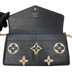 LOUIS VUITTON Leather Giant Empreinte Monogram Sarah Wallet with Chain Louis Vuitton