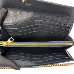 LOUIS VUITTON Leather Giant Empreinte Monogram Sarah Wallet with Chain Louis Vuitton