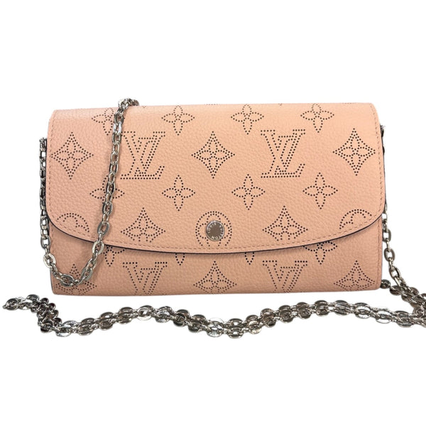 LOUIS VUITTON Magnolia Pink Leather Mahina Wallet with Chain Louis Vuitton