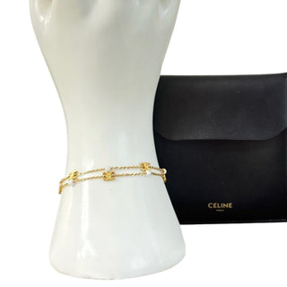 CELINE Faux Pearl Triomphe Bracelet Saint Laurent