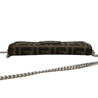 FENDI Zucca Canvas Continental Wallet with added Chain Fendi