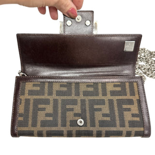 FENDI Zucca Canvas Continental Wallet with added Chain Fendi