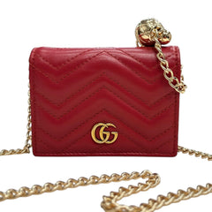 GUCCI GG Marmont Compact Wallet with Unbranded Adjustable Chain Gucci