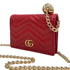 GUCCI GG Marmont Compact Wallet with Unbranded Adjustable Chain Gucci
