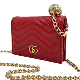 GUCCI GG Marmont Compact Wallet with Unbranded Adjustable Chain Gucci