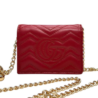 GUCCI GG Marmont Compact Wallet with Unbranded Adjustable Chain Gucci