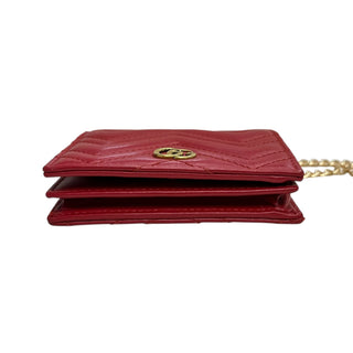 GUCCI GG Marmont Compact Wallet with Unbranded Adjustable Chain Gucci